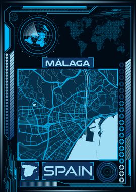 MALAGA MAP SPAIN