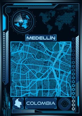 MEDELLIN MAP COLOMBIA