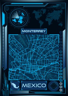 MONTERREY MAP MEXICO