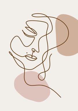 Woman face minimal lineart