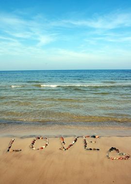 Love at sandy Sea Beach