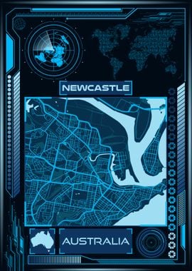 NEWCASTLE MAP AUSTRALIA