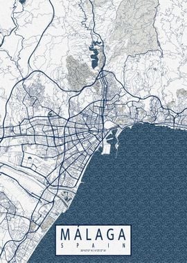 Malaga City Map Coastal