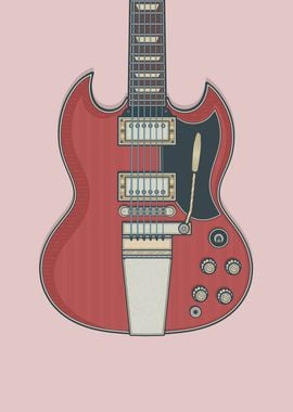 Cherry Rock Solid Guitar