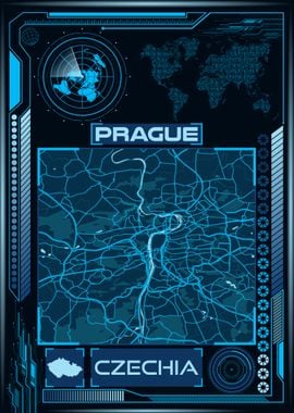 PRAGUE MAP CZECHIA