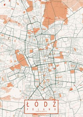 Lodz City Map Bohemian