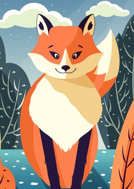 Fox Forest animals poster