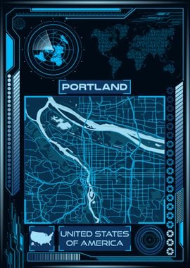 PORTLAND MAP USA