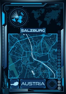 SALZBURG MAP AUSTRIA