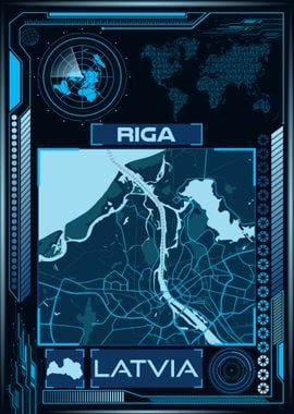 RIGA MAP LATVIA