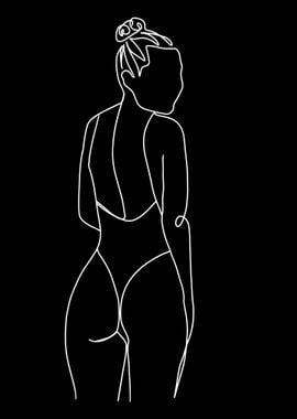 One Line Art Woman