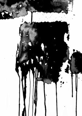 Black white ink abstract