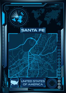 SANTA FE MAP USA