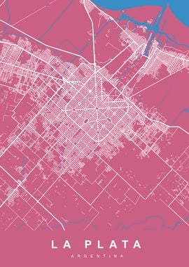 LA PLATA Map ARGENTINA