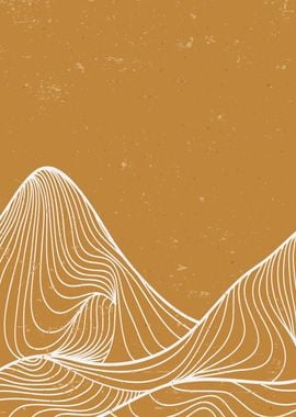 Abstract Mountain line art