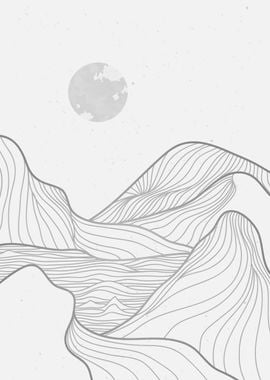 ABSTRACT MOUNTAIN LINEART