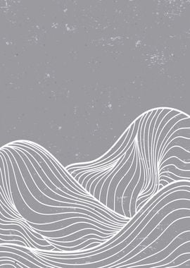 Abstract Mountain line art