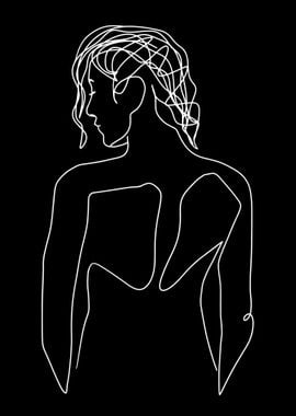 One Line Art Woman