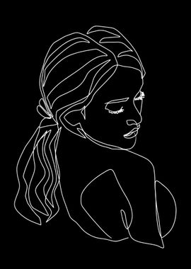 One Line Art Woman