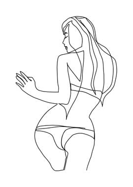 One Line Art Woman