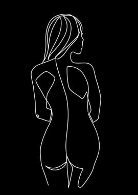 One Line Art Woman