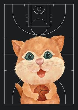 Cat Basketball Player