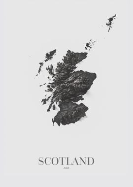 Scotland Shaded Relief Map