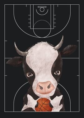 Cow Basketball Player