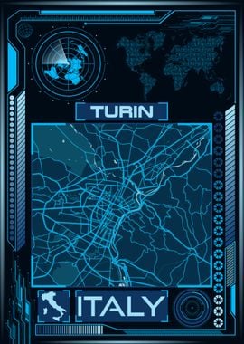 TURIN MAP ITALY