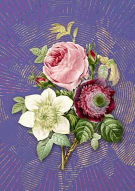 Vintage Anemone Rose Art