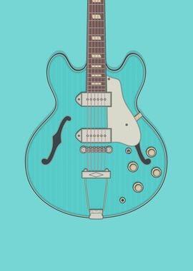 Turquoise Kasino Guitar