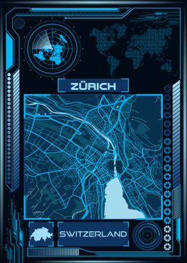 ZURICH MAP SWITZERLAND