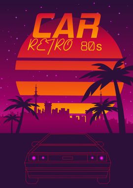 retro car 80s