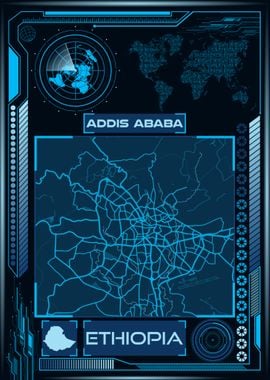 ADDIS ABABA MAP ETHIOPIA