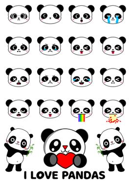 Funny Panda Emojis Animals