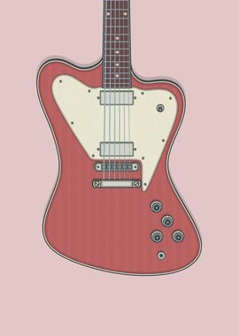 Red Non Reverse Guitar