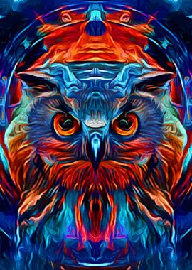 Owl Flaming Space