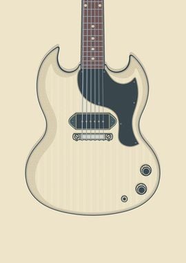 White Junior Solid Guitar