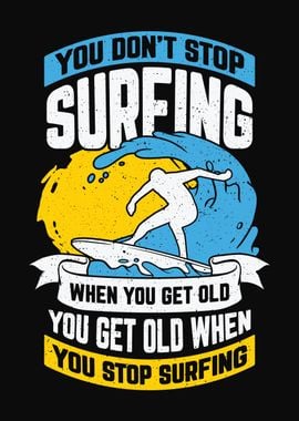 Surfing Old Man Woman