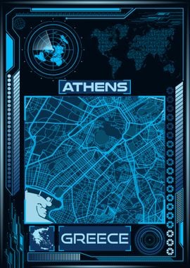 Athens Map Greece