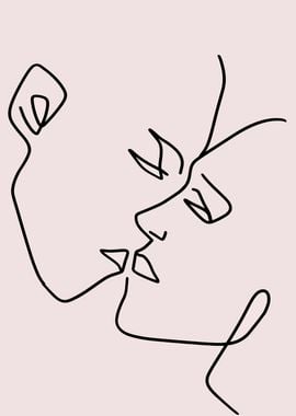 Couples single line art