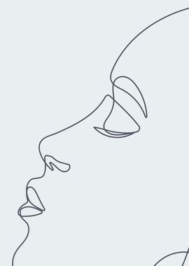 Elegant woman face lineart