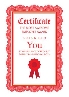 Employee Funny Certificate