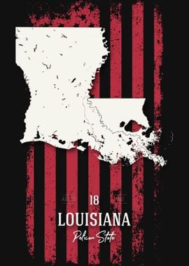 Louisiana State Map USA