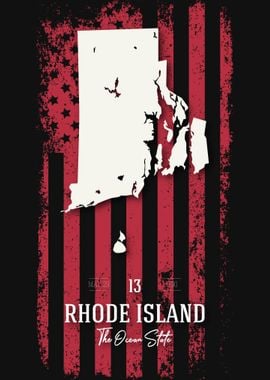 Rhode Island State Map USA