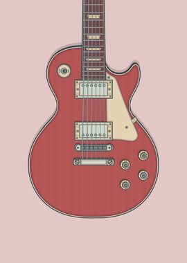 Cherry Red Rock Guitar