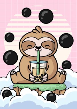 Kawaii Sloth Boba Milk Tea