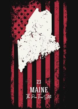 Maine State Map USA