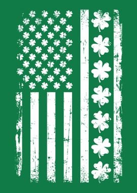 Shamrocks USA flag vintage