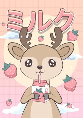 Deer Strawberry Milk